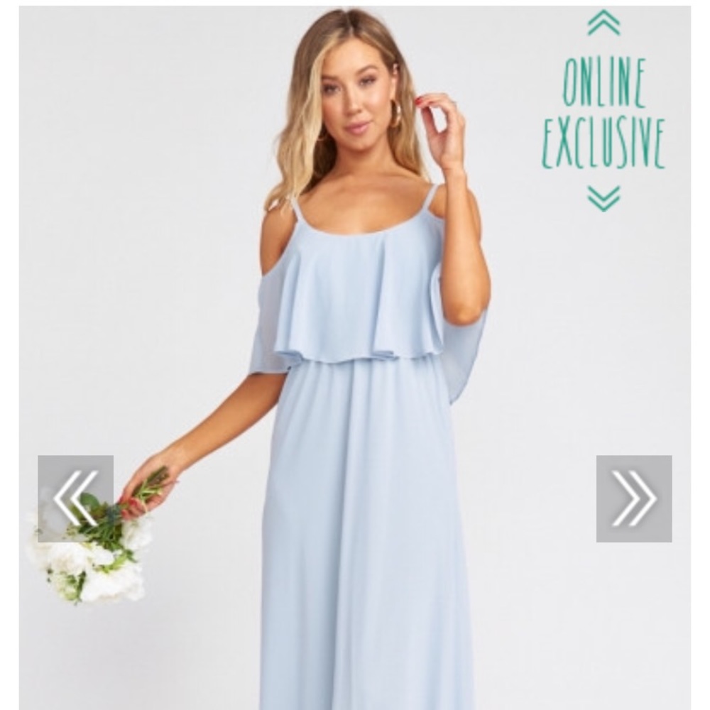 Show me your mumu steel blue chiffon dress